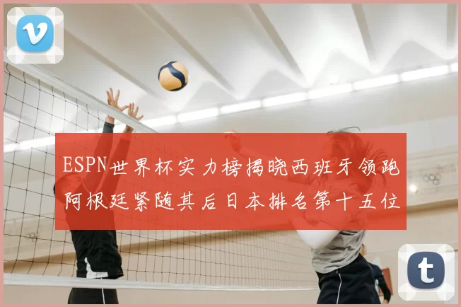 ESPN世界杯实力榜揭晓西班牙领跑阿根廷紧随其后日本排名第十五位