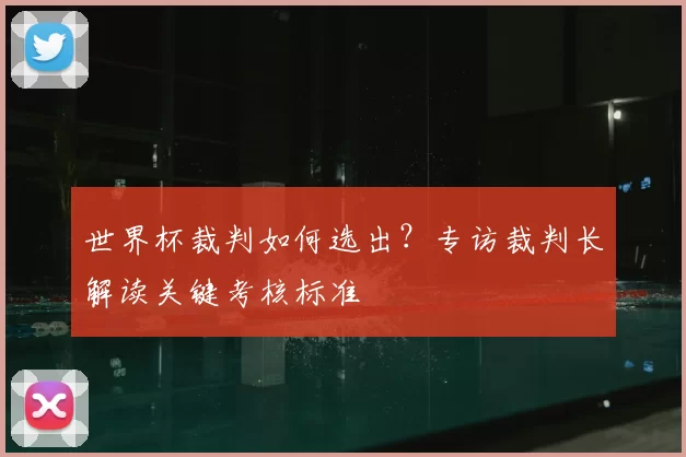 世界杯裁判如何选出?专访裁判长解读关键考核标准